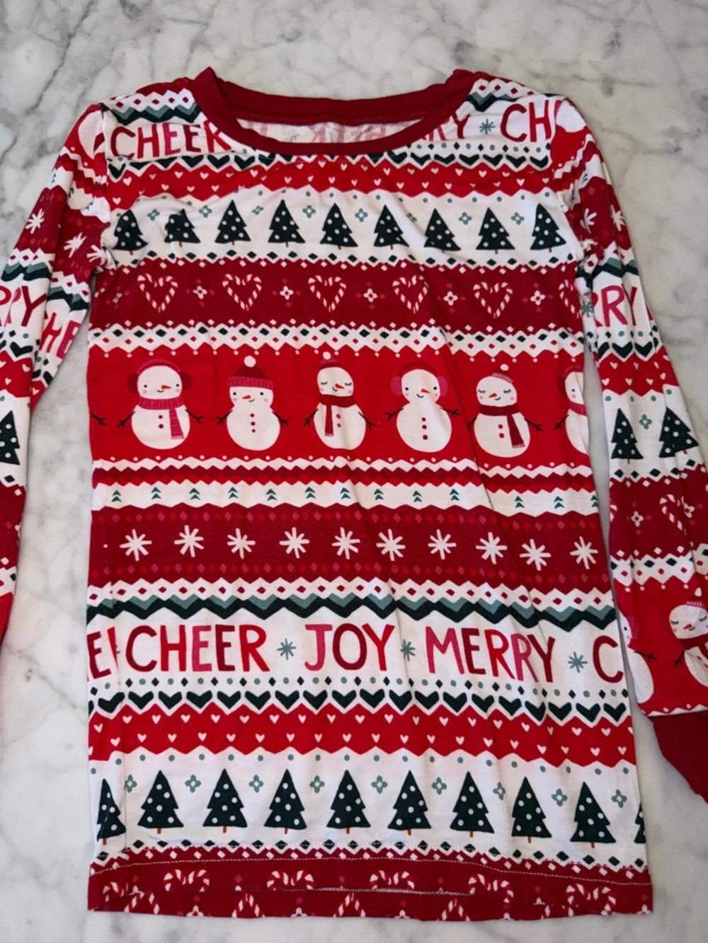 Little Sleepies Red and White 'Cheer Joy Merry' Holiday Pajama Set 4T